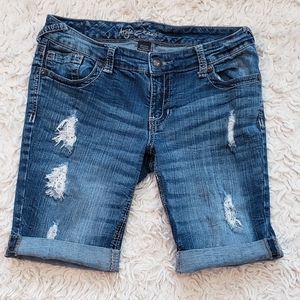 Distressed Jean Shorts Bermuda Length 11/12